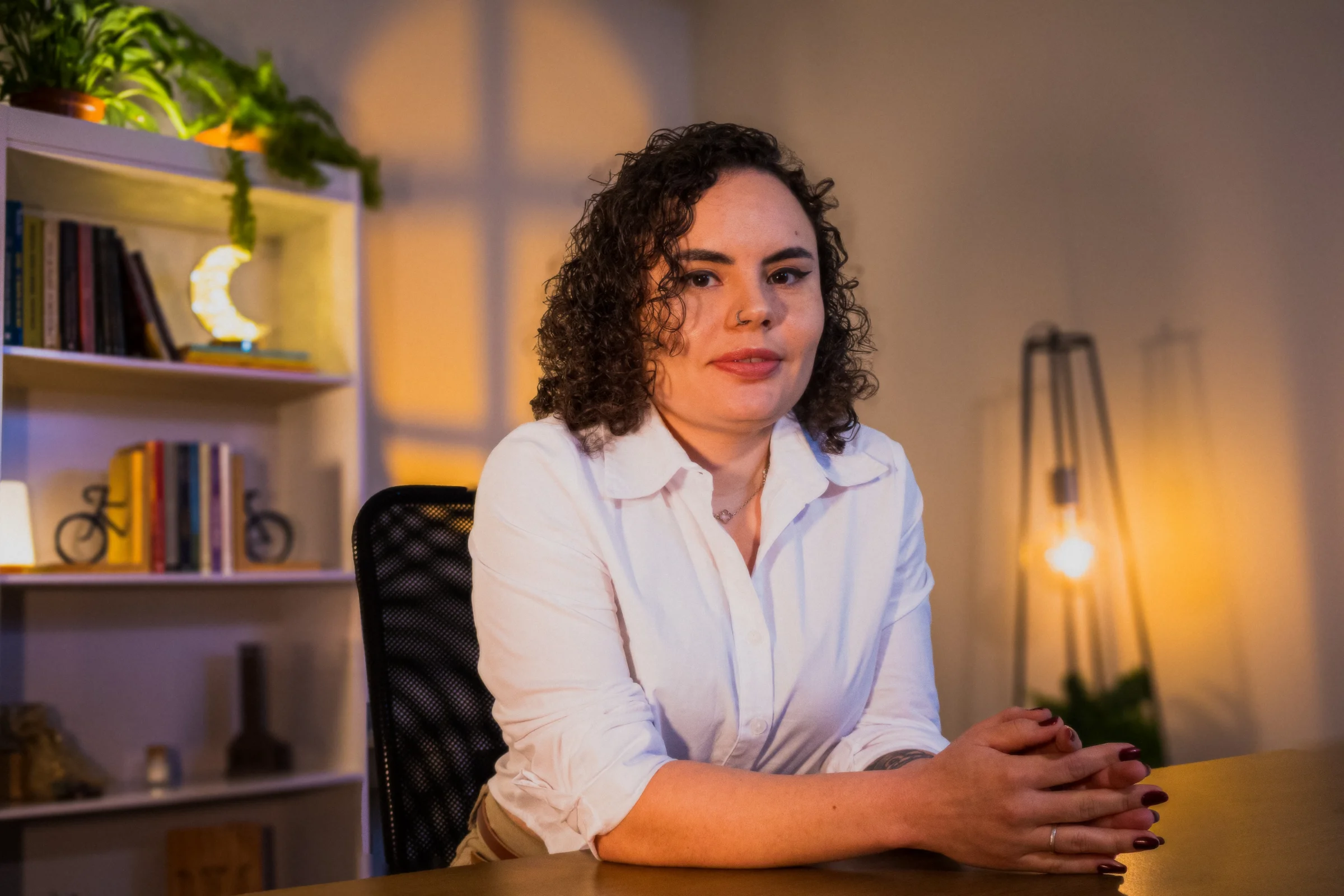 Cristy Andrzejewski, psicóloga, em seu consultório